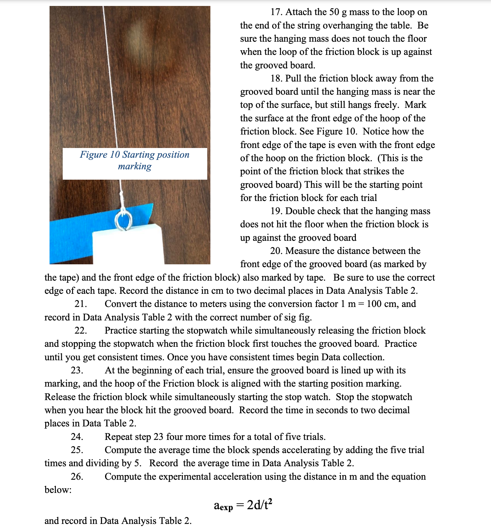 it steady. The string then runs through the opening created by the