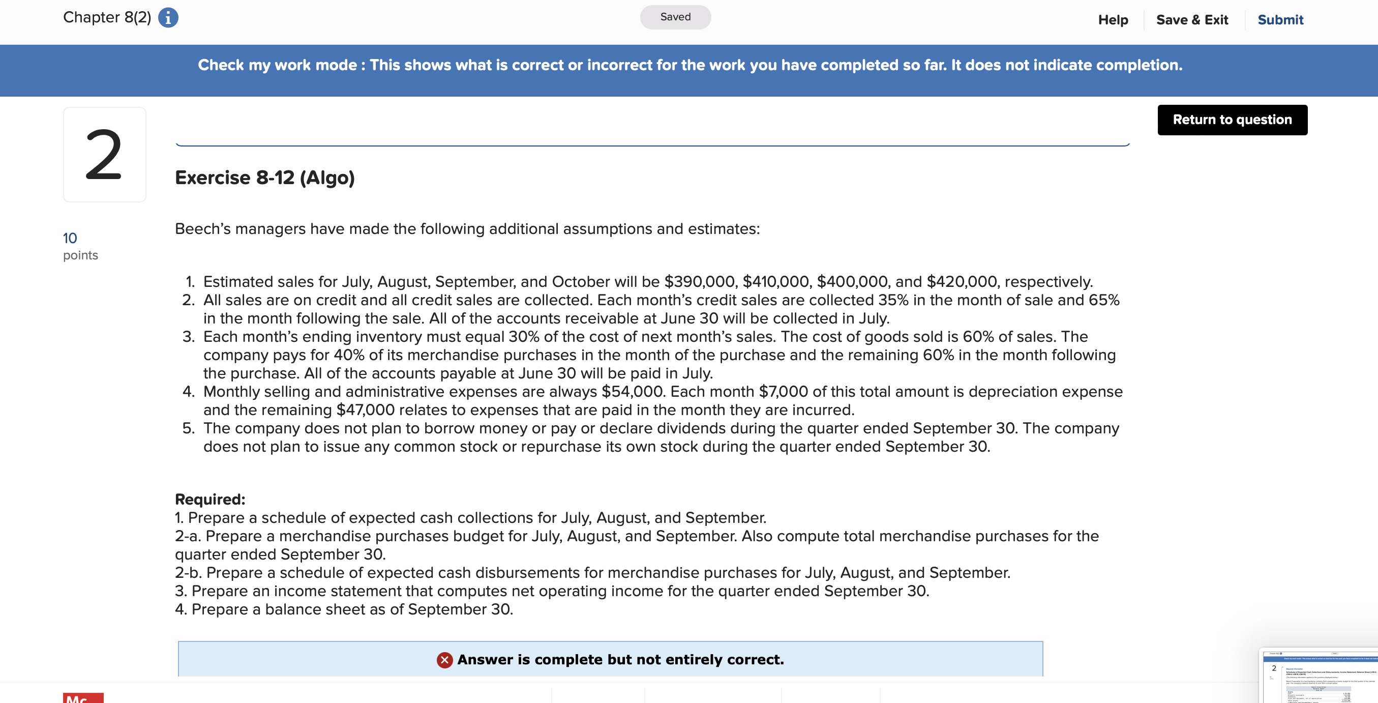 explain please.#1 Chapter 8(2) i Saved Help Save & Exit Submit Check