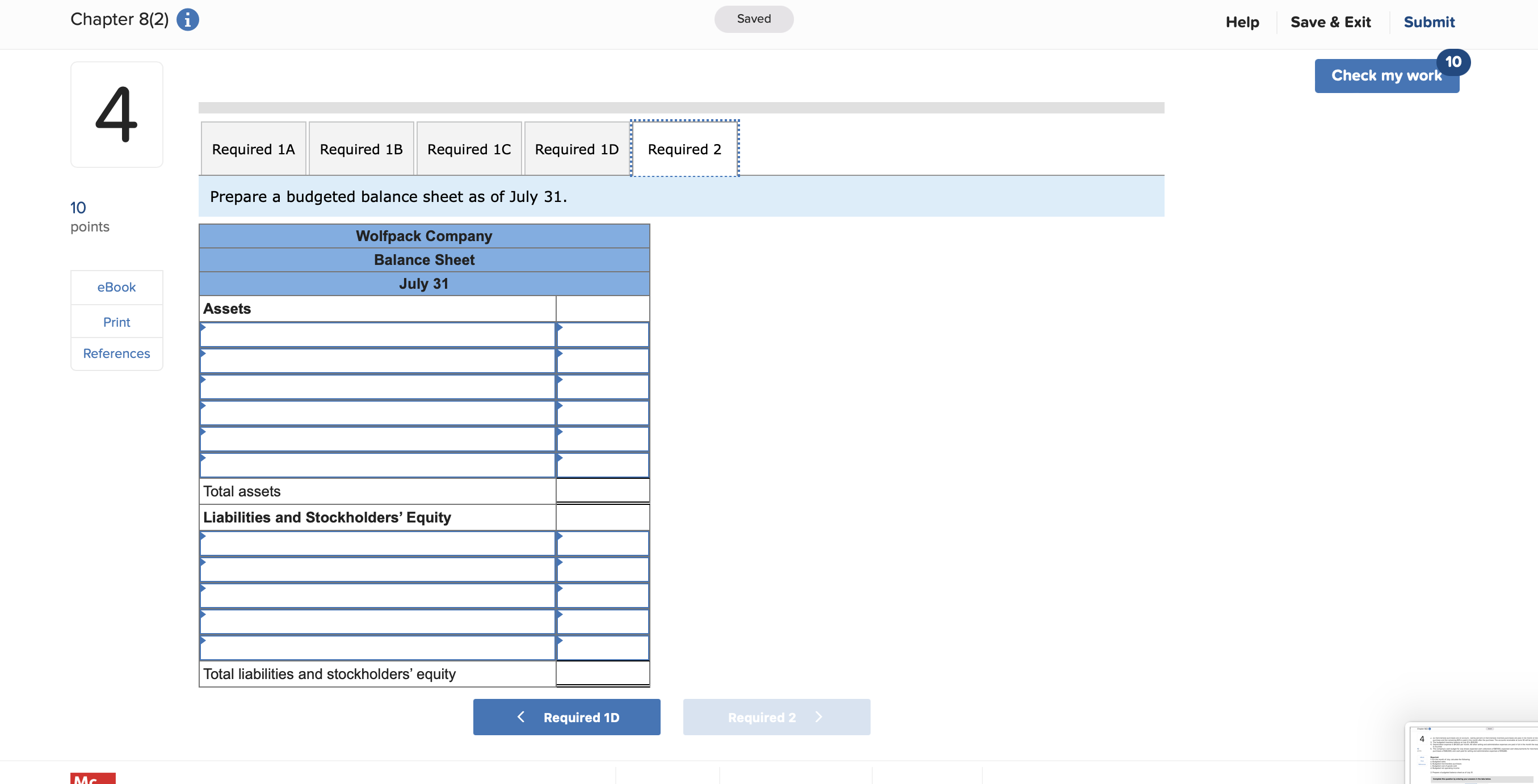 8(2) 0 Saved Help Save & Exit Submit Check my work mode