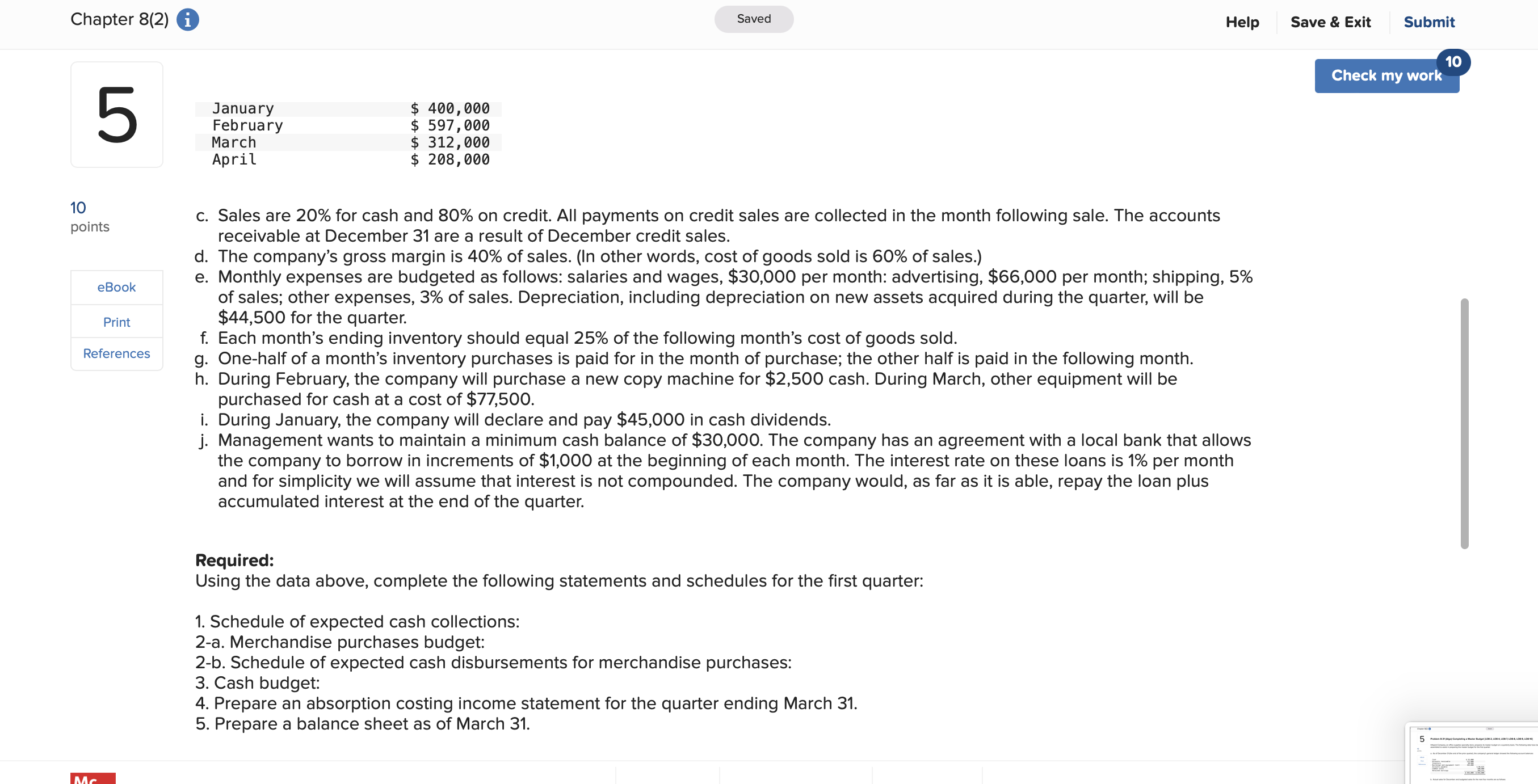 have completed so far. It does not indicate completion. Return to question