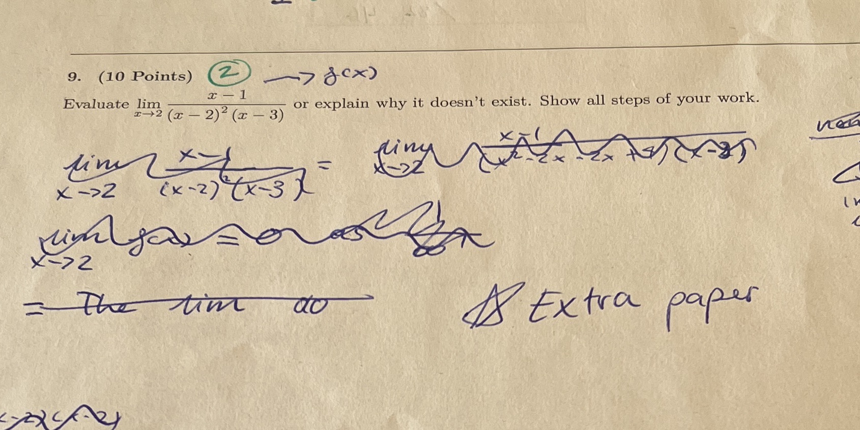  9. (10 Points) (2 - 7 8 ( x ) Evaluate