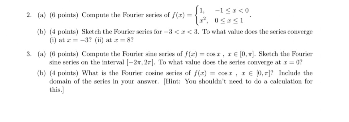 2. 3. (a) (6 points) (b) (4 points) (i) at = (a)