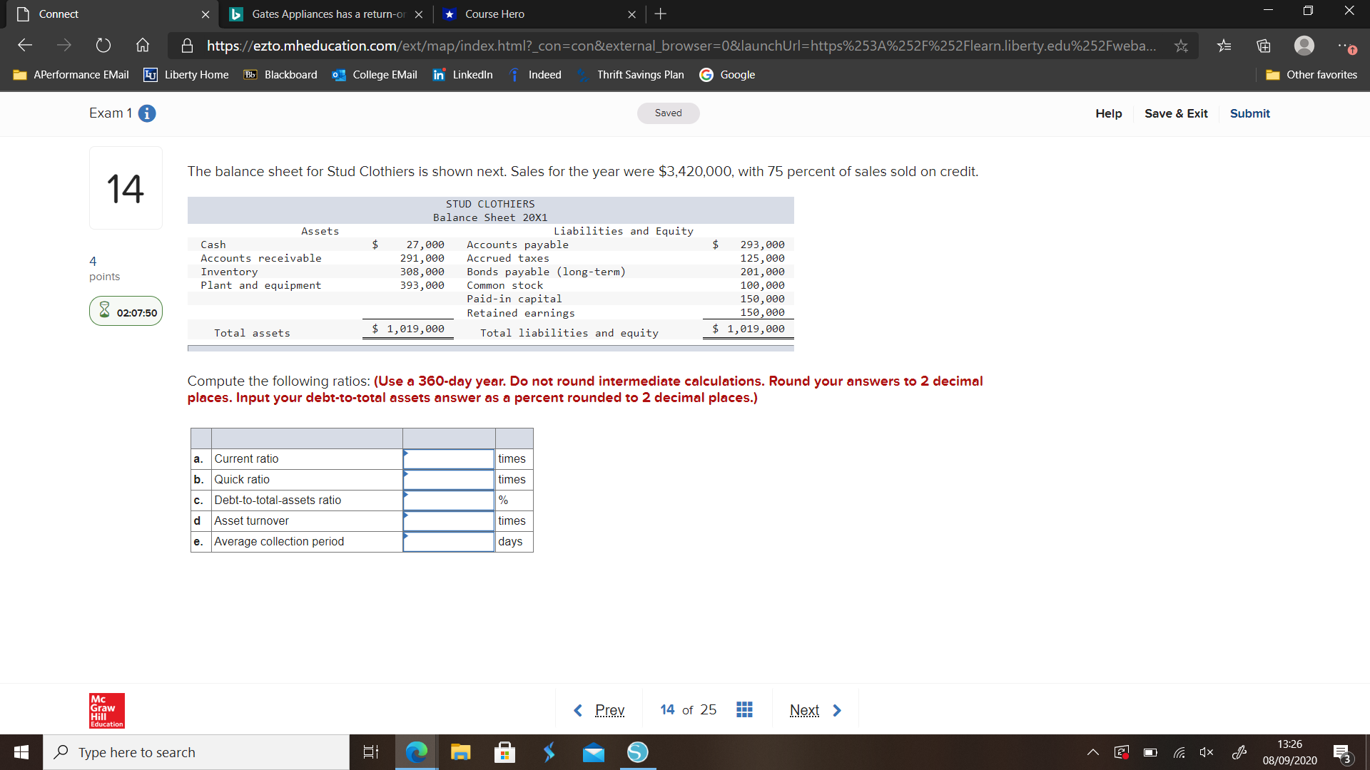 Please help. Connect X Gates Appliances has a return-or X * Course