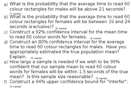  a) What is the probability that the average time to read