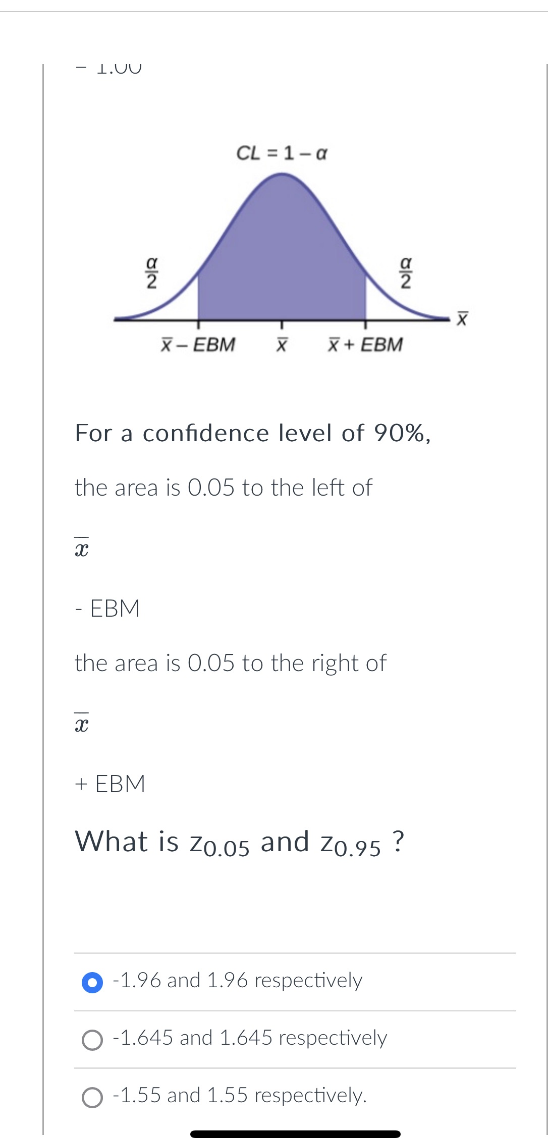 Use the Calculating the Error Bound (EBM) formula and the Constructing the