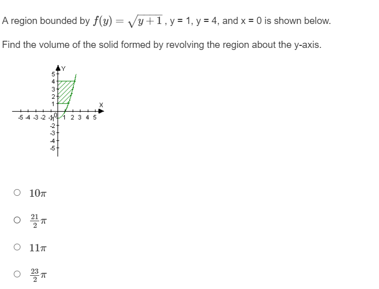 xsxis. A region bounded by f(x} = x, v = 1, and