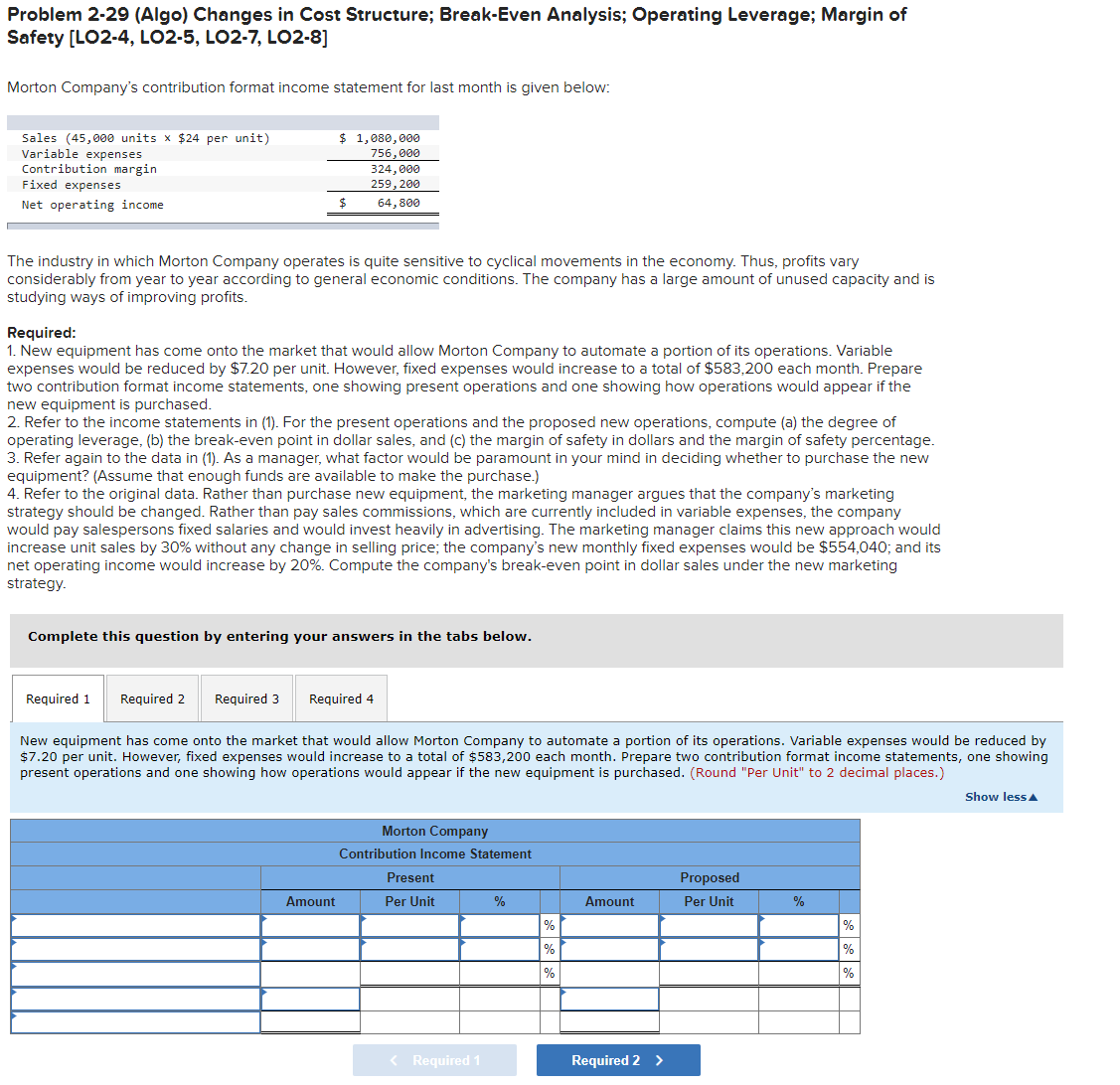 statement for last month is given below: Sales (ti-5,666 units X $24