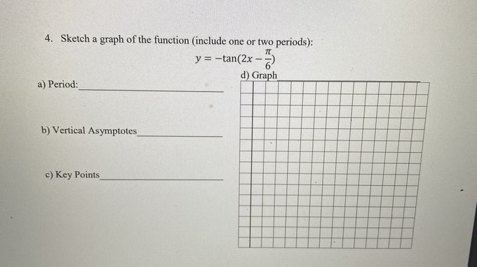  4. Sketch a graph of the function (include one or two