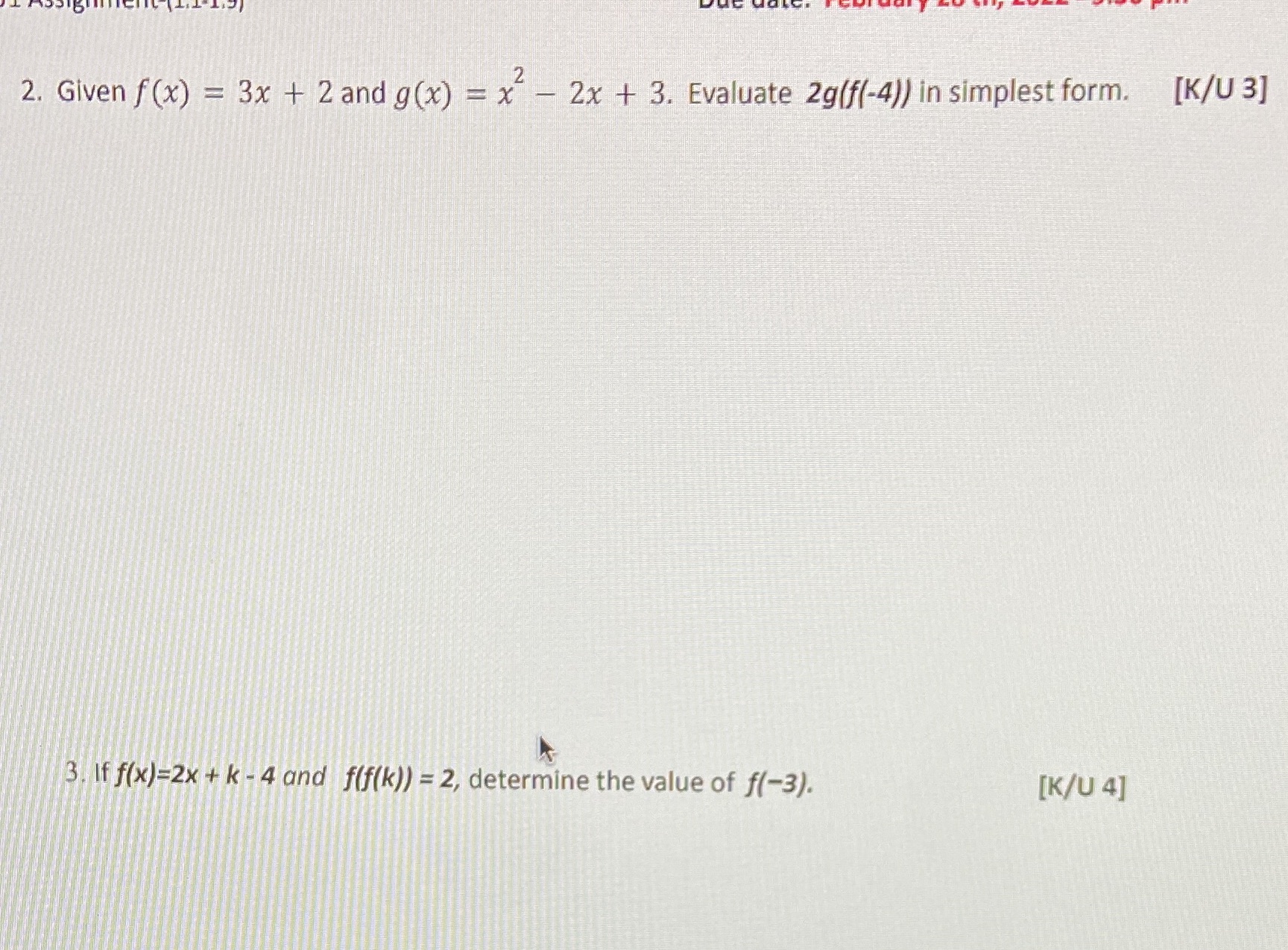 Q 2 and Q 3 please (math pre calc) 2. Given f(x)