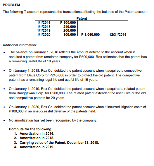 Provide Solution with the given problem PROBLEM The following T-account represents the