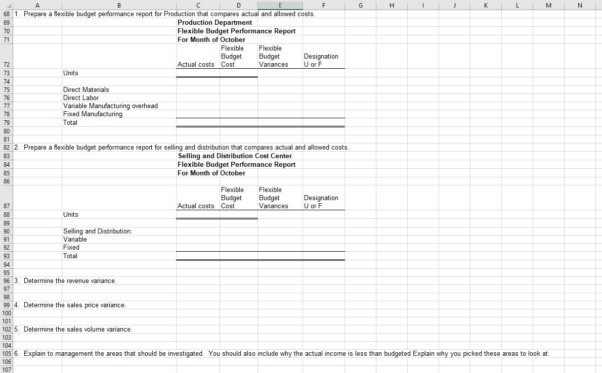 18 19 Craft Inc. 20 Budgeted Contribution Income Statement 21 For Month