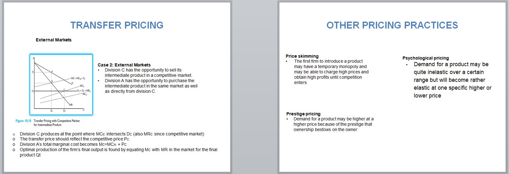 models could be developed, in volving more than two products, noncompetitive conditions,