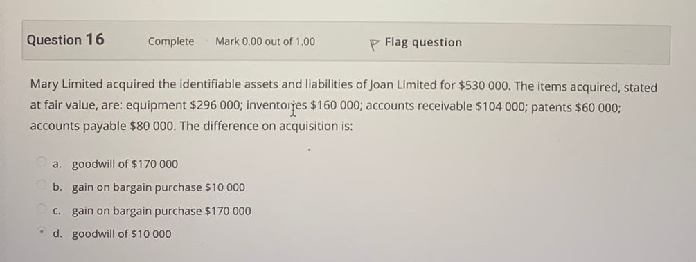 Mark 0.00 out of 1.00 Flag question Which of the following disclosures