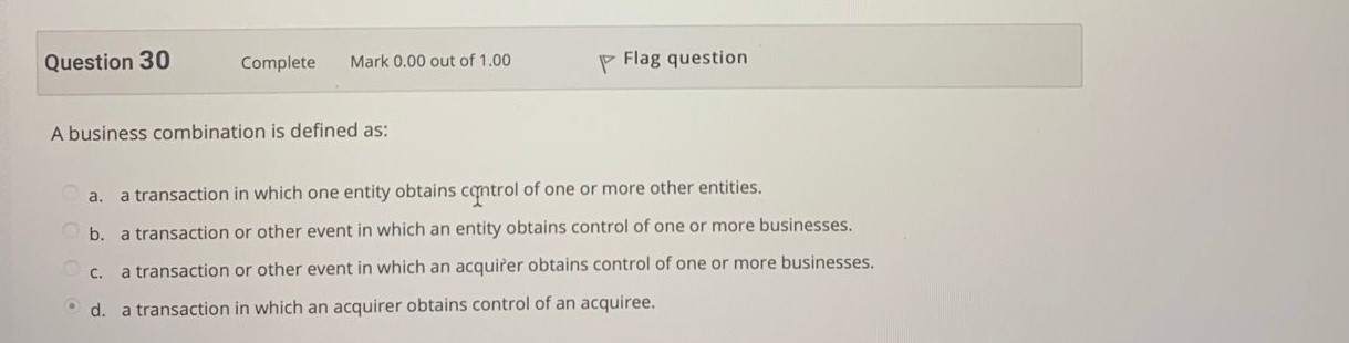 Complete . Mark 0.00 out of 1.00 Flag question Mary Limited acquired