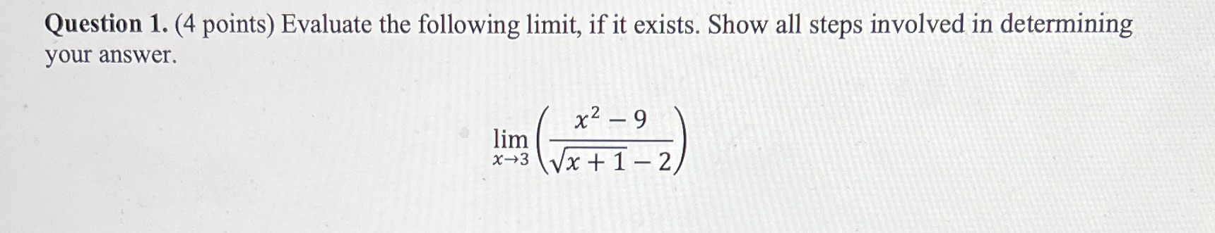 Someone help me with this please Question 1. (4 points) Evaluate the