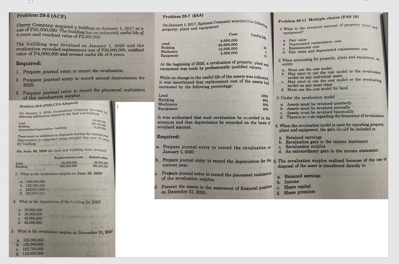 Kindly answer all the problems. Thank youuu! Problem 29-5 (ACP) Problem 29-7