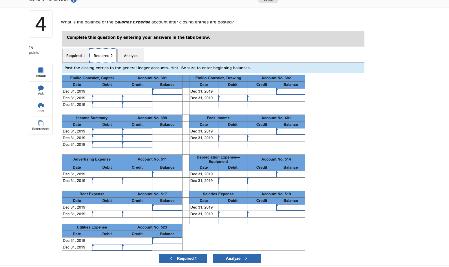 Gonzalez Company's ledger contains the following account balances: 15 101 Cash $