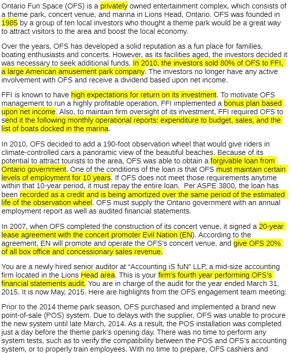  l[Ctrntario Fun Space {UPS} is a privately ovmed entertainment complex. which