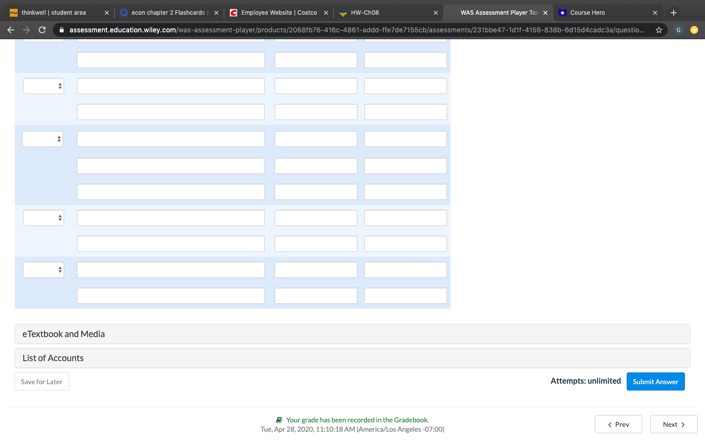 March 1 Sold merchandise on account to Dodson Company for $9,600, terms