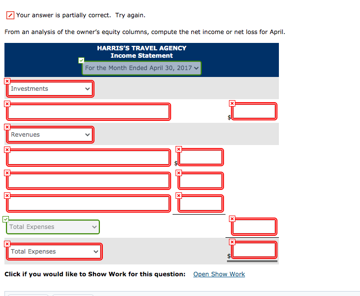transactions were completed during the month. 1. Invested $13,000 cash to start