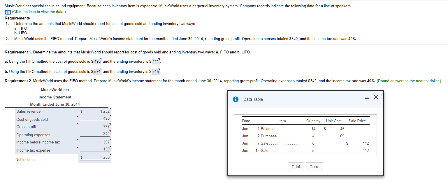 Need help on finding the COGS and ending inventory for FIFO and