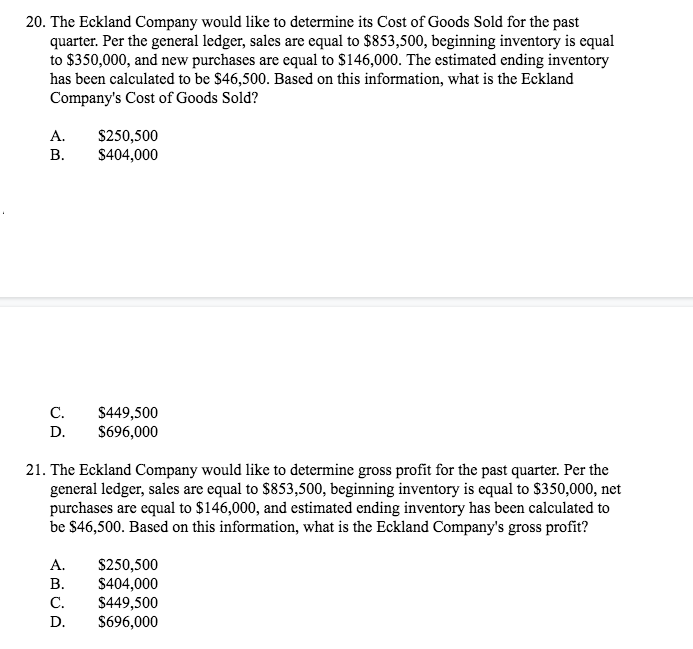 i need help with the following multiple choice question (20-26) 20. The