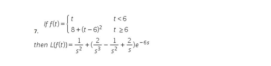 If f(t) = then t 26 6s