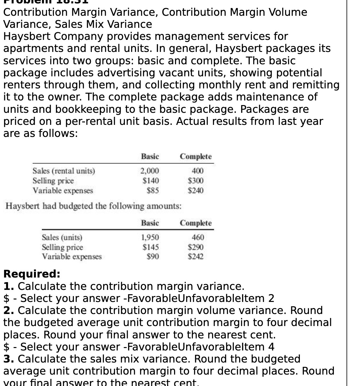  r'l UUICIII 1.0.9.; Contribution Margin Variance, Contribution Margin Volume Variance, Sales