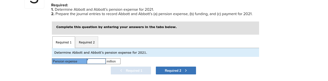 pension plan. At December 31, 2021, Abbott and Abbott received the following