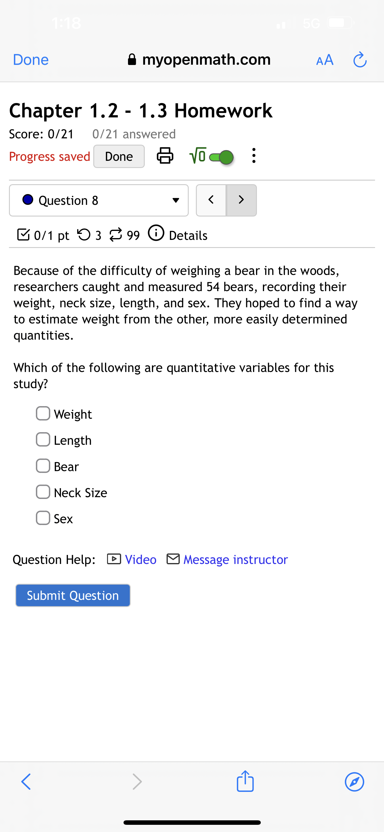 of anonymity O loaded or leading question Question Help: El Video 1