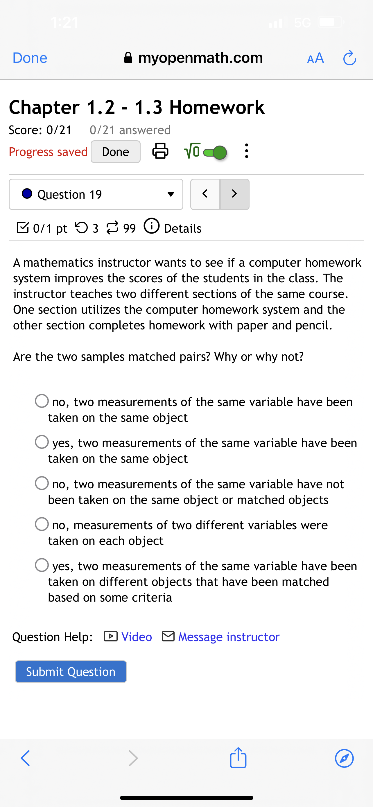 Chapter 1.1 Homework Score: 0/13 0/13 answered Progress saved Done EB] 'l''