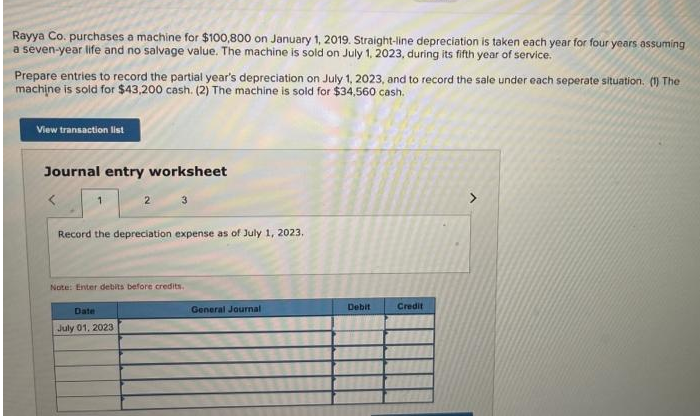 Please help Rayya Co. purchases a machine for $100,800 on January 1,