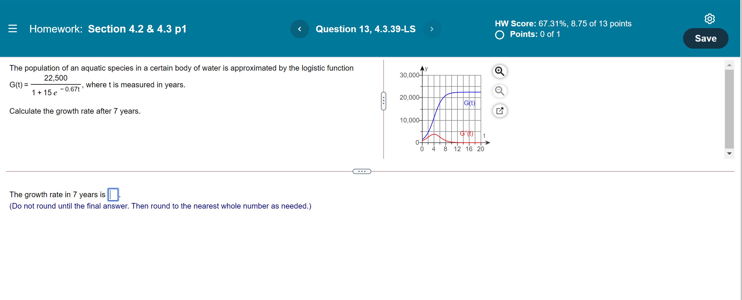 Homework: Section 4.2 & 4.3 p1 Question 13, 4.3.39-LS > HW