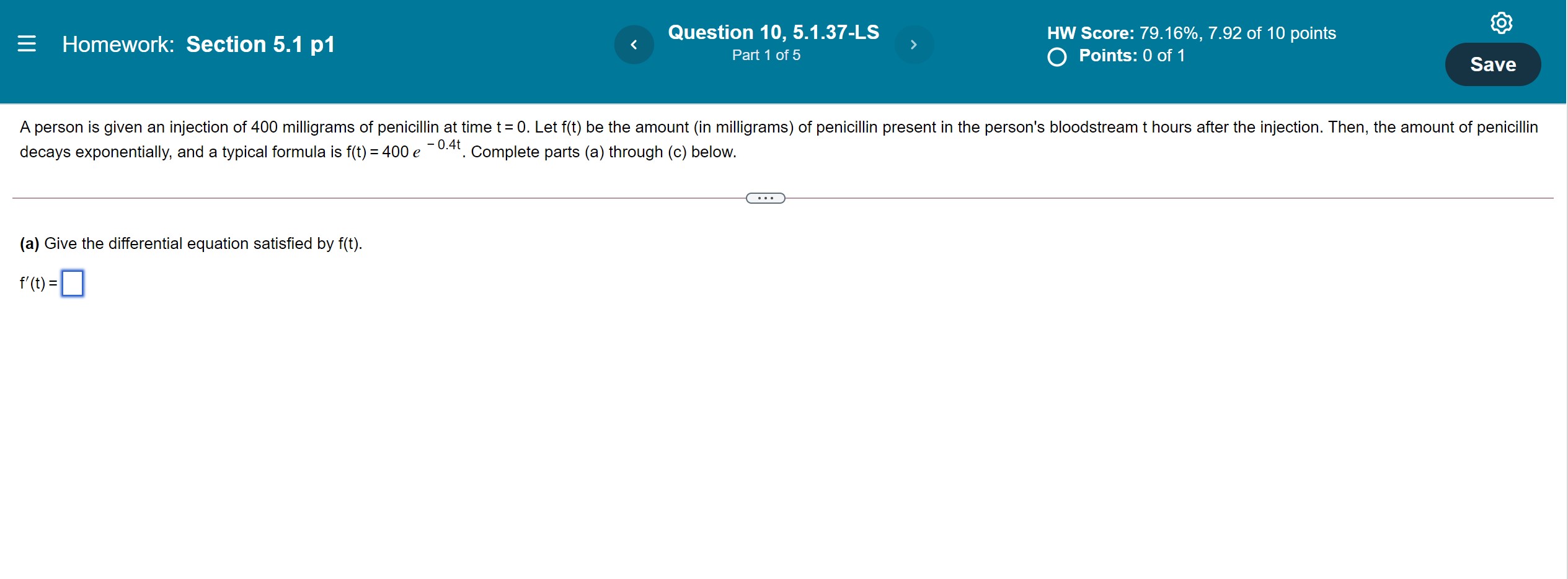 The population of an aquatic species in a certain body of water