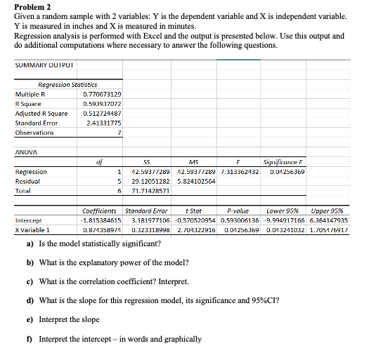variables: Y is the dependent variable and X is independent variable. Y