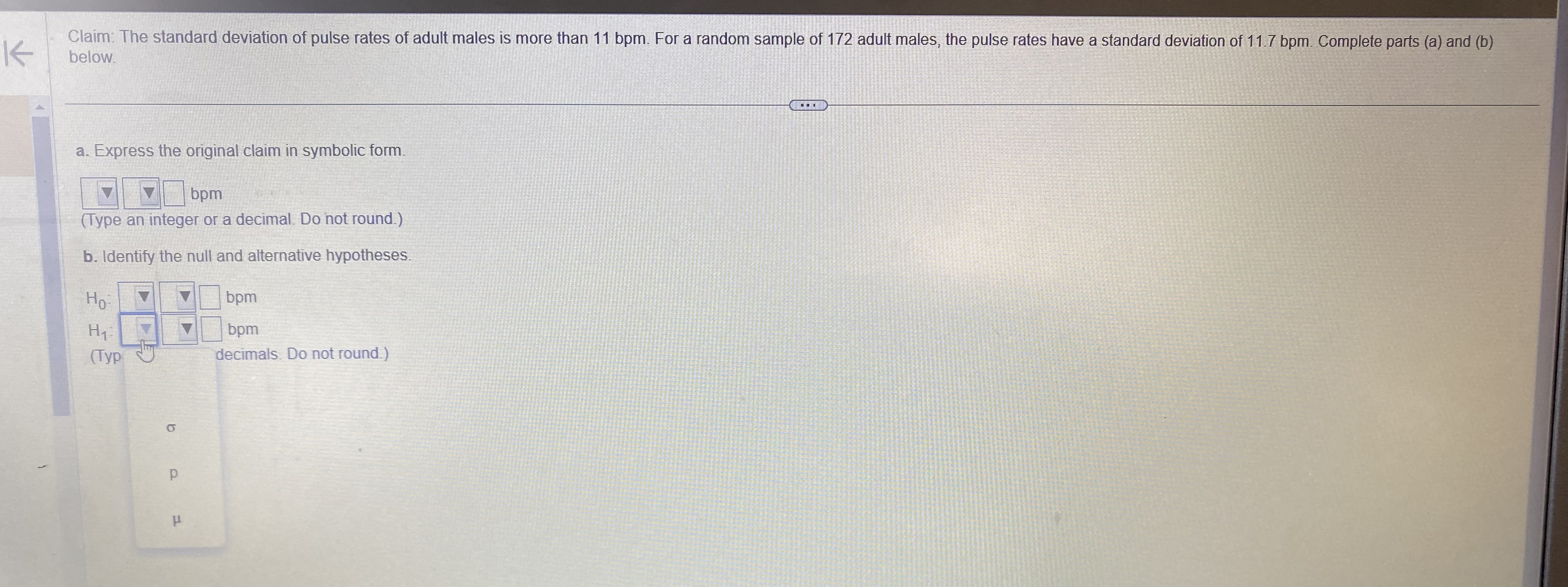 symbolic form that must be true when the original claim is false?