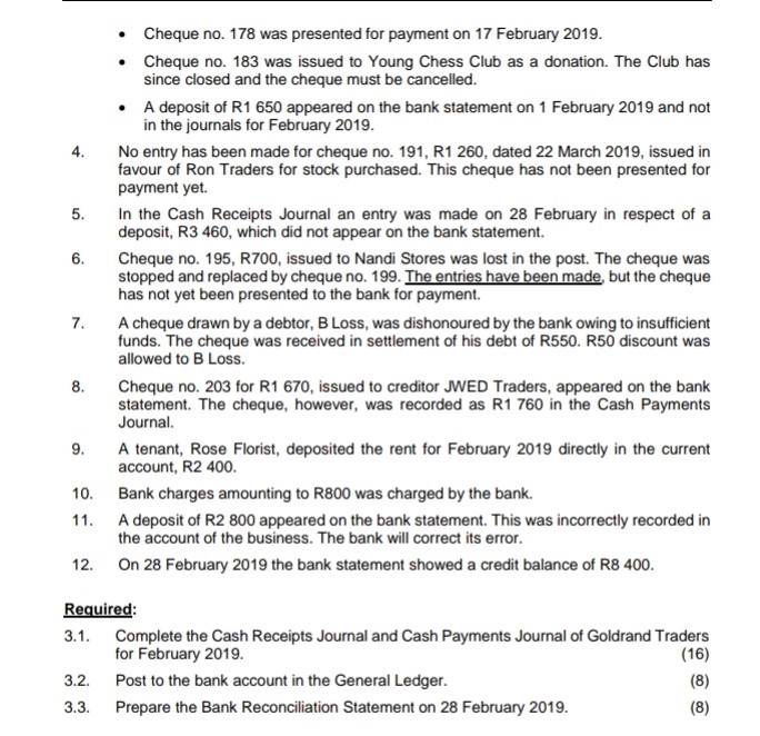 took place during April 2019: 1. M Juma withdrew R50 000 from