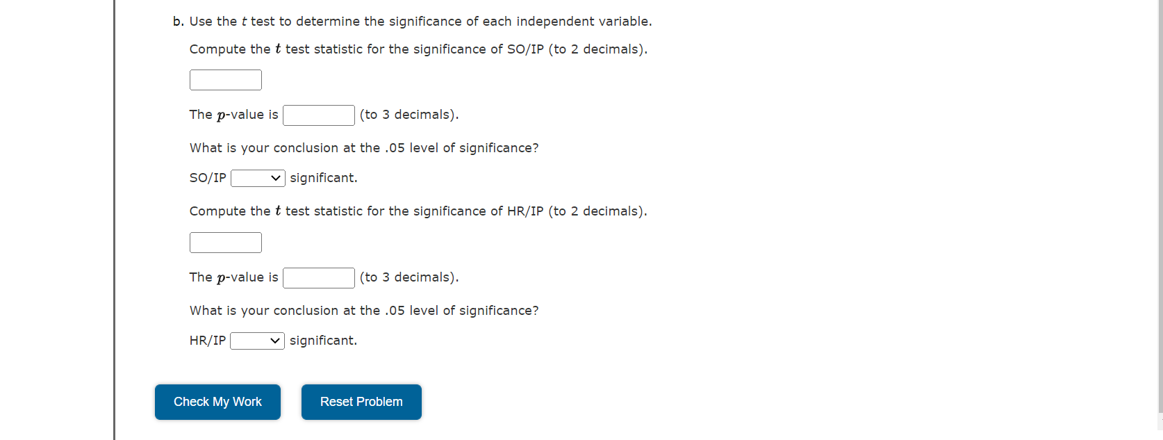 for Variable Significance (Structured)See attached for dataMajor League Baseball (MLB) consists of
