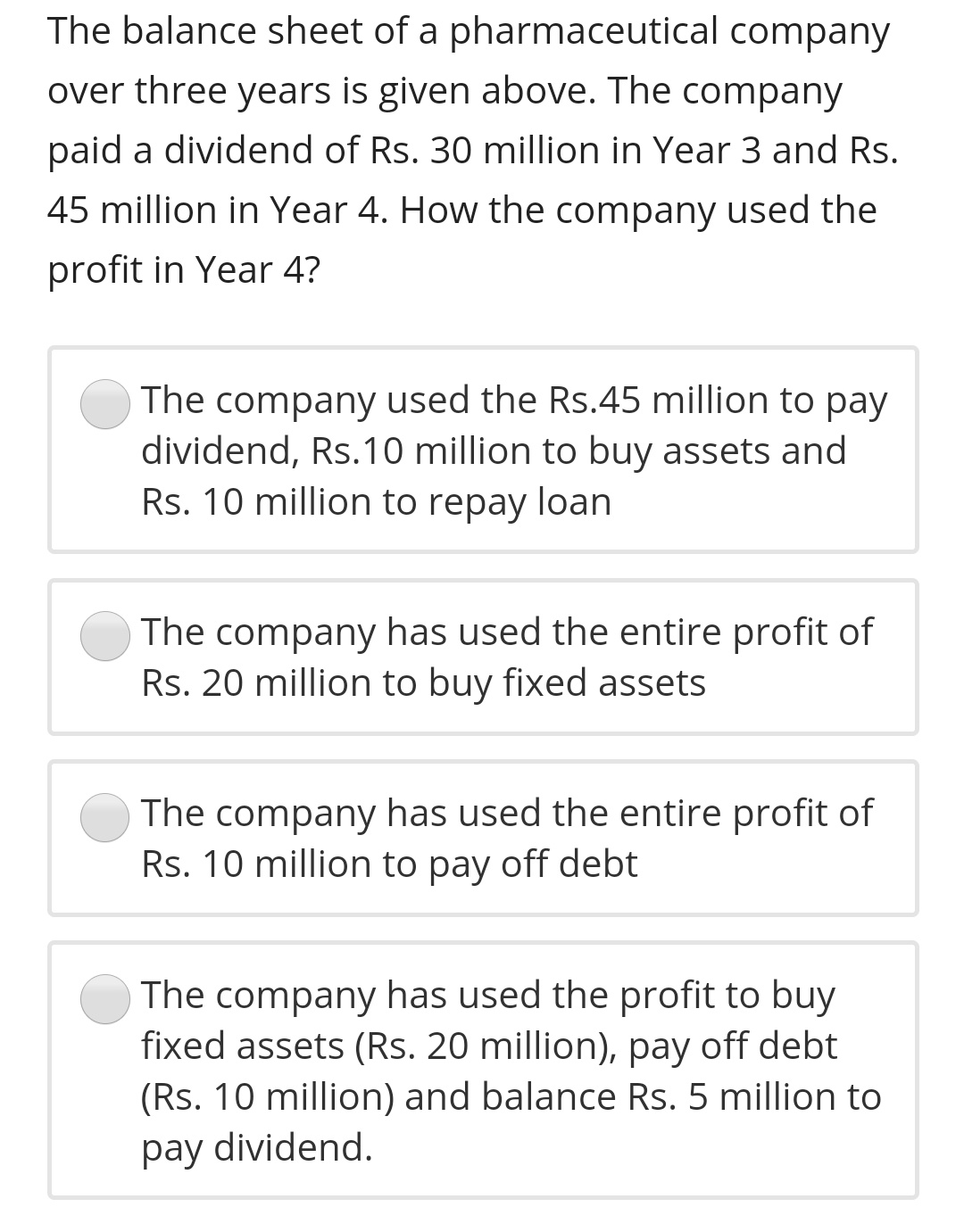 pharmaceutical company over three years is given below. The company paid a