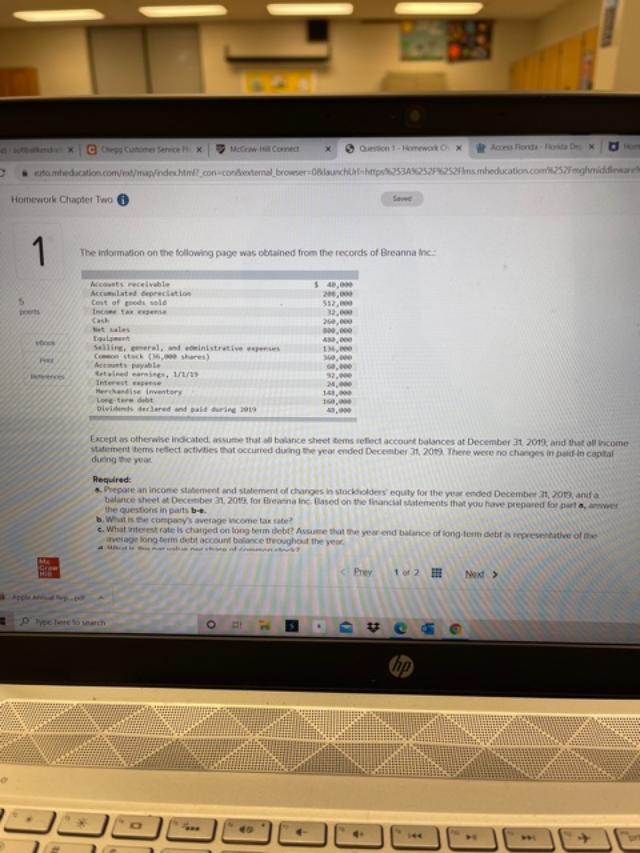 Homework Chapter Two Same The information on the following page was
