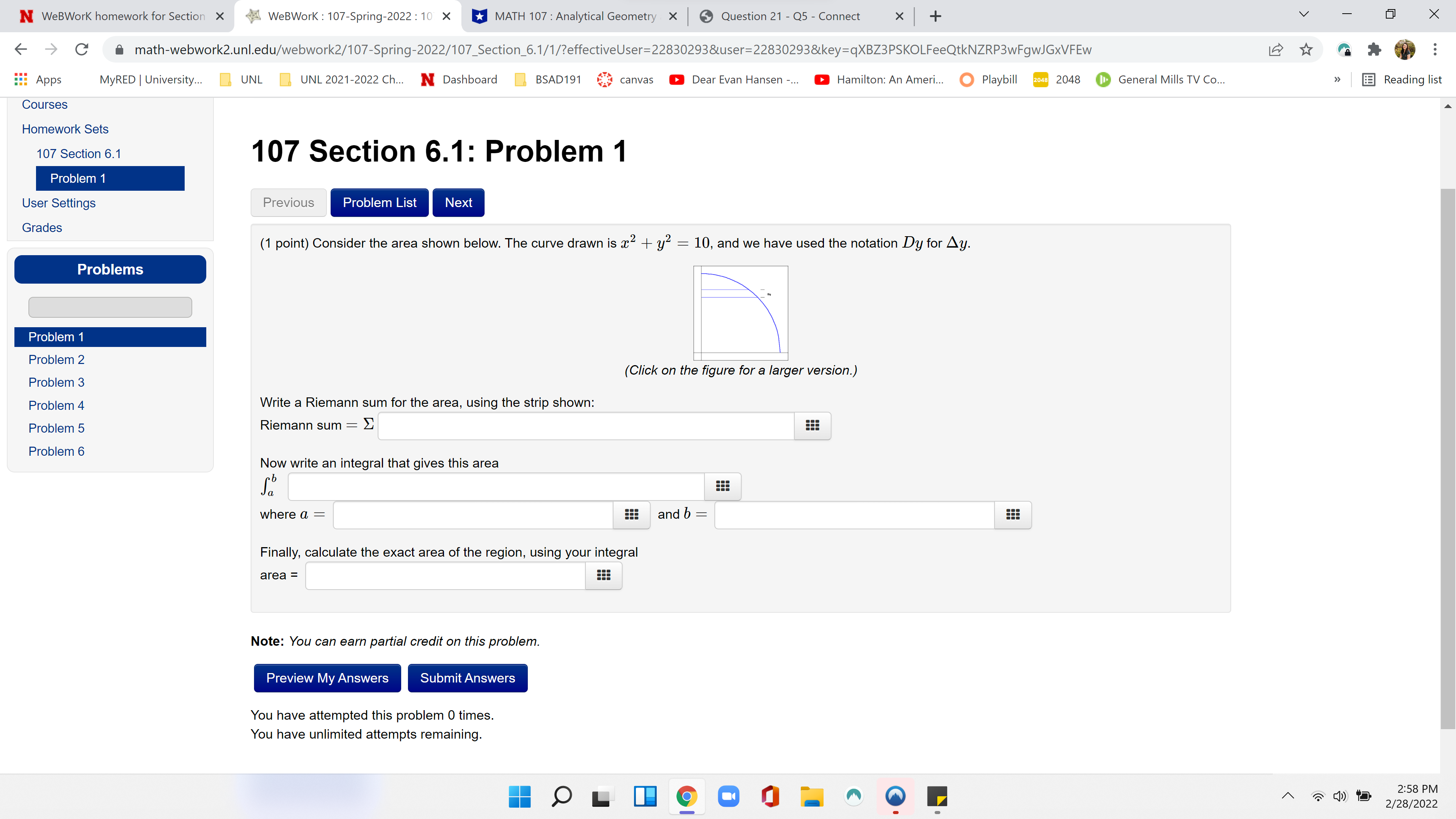  MATH 107 : Analytical Geometry X Question 21 - Q5 -