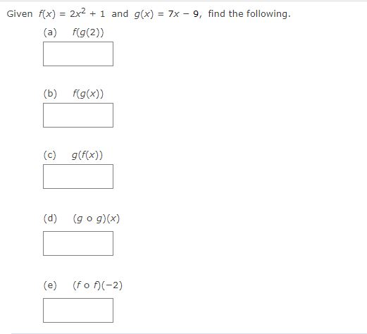 = f(9{x)}. Use non-identity functions for 1'00 and g(x).} l x+1 G{x)