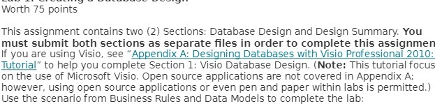  Worth 75 points This assignment contains two ( 2 ) Sections