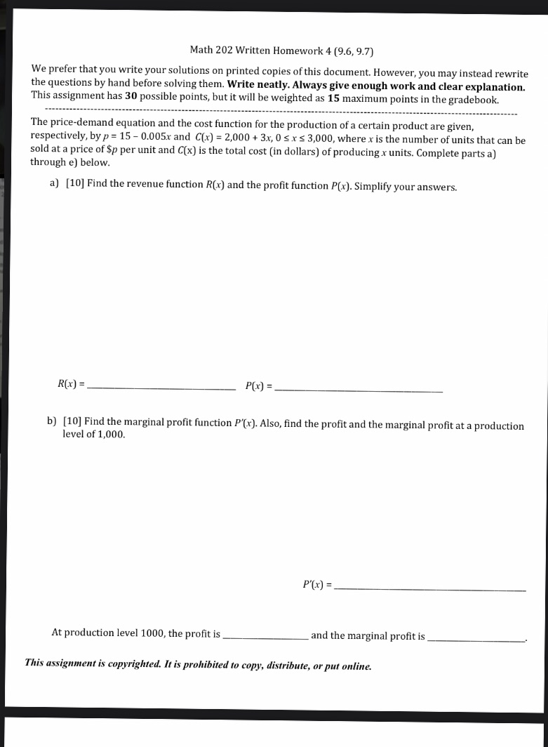 Math 202 Written Homework 4 (9.6, 9.7) We prefer that you