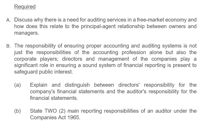 Please help me to answer this question. TQ Required A. Discuss why