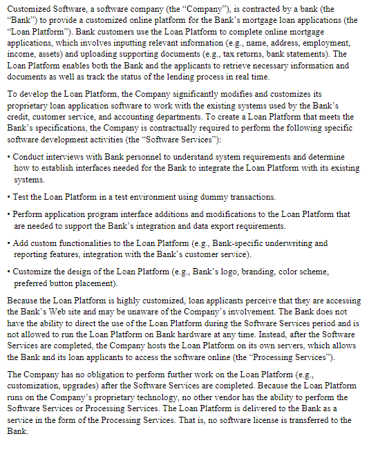 please answer all parts 1-4 Customized Software, a software company [the \"Company\"},