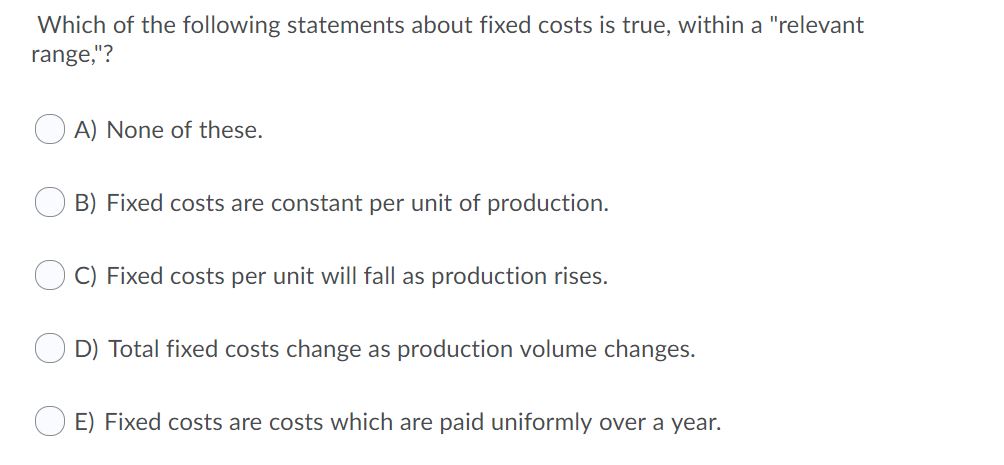 sales would best be classified as a: C) A) variable cost. C)