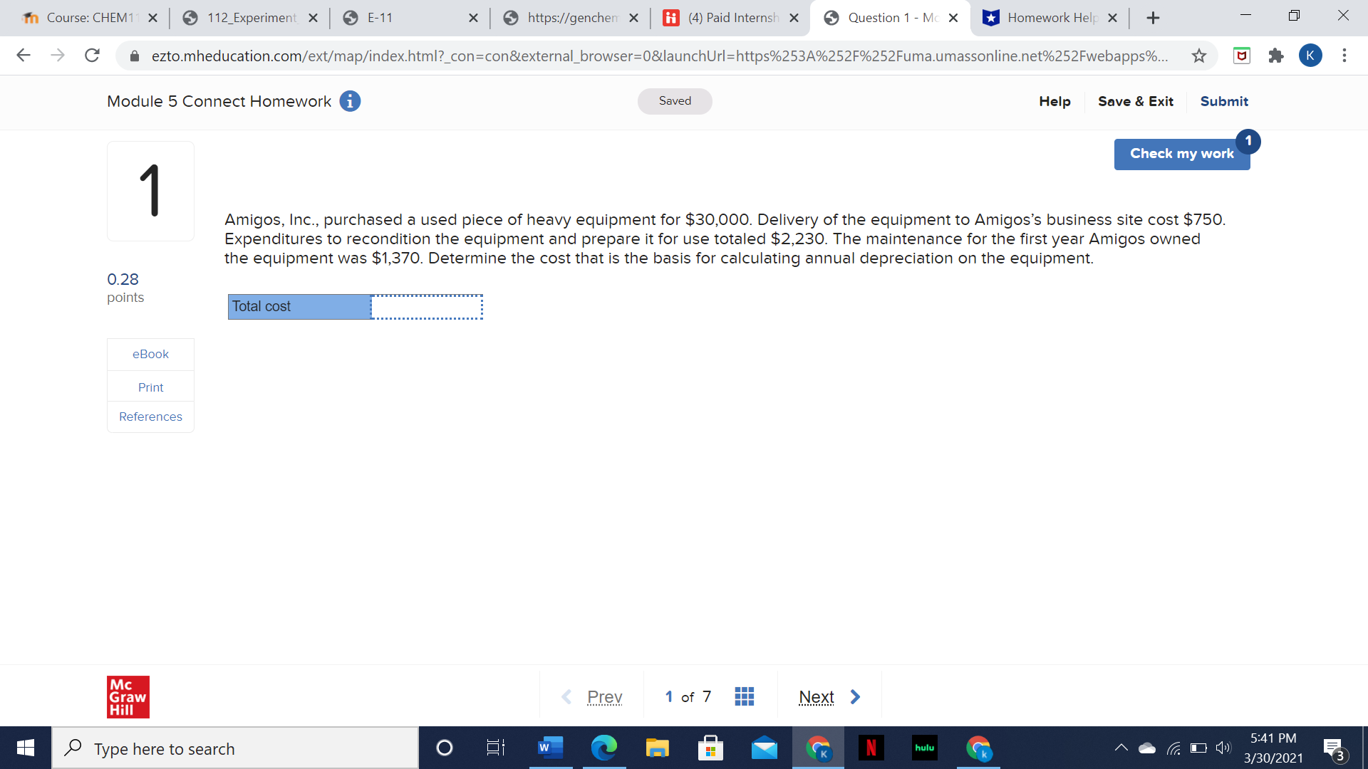 x https://genchen x ji (4) Paid Internsh X Question 7 - Mc