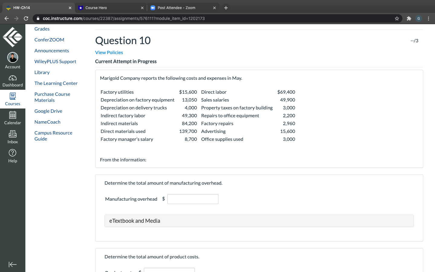  AW-Ch14 * Course Hero Post Attendee - Zoom X C coc.instructure.com/courses/22387/assignments/576111?module_item_id=1202173