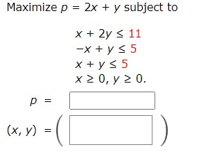 the feasible region is empty or the objective function is unbounded. (Enter